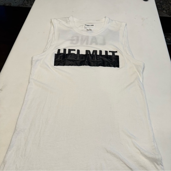 HELMUT LANG Logo Tank Top Women's XXS White Workout Gym Athletic Activewear - Picture 8 of 9